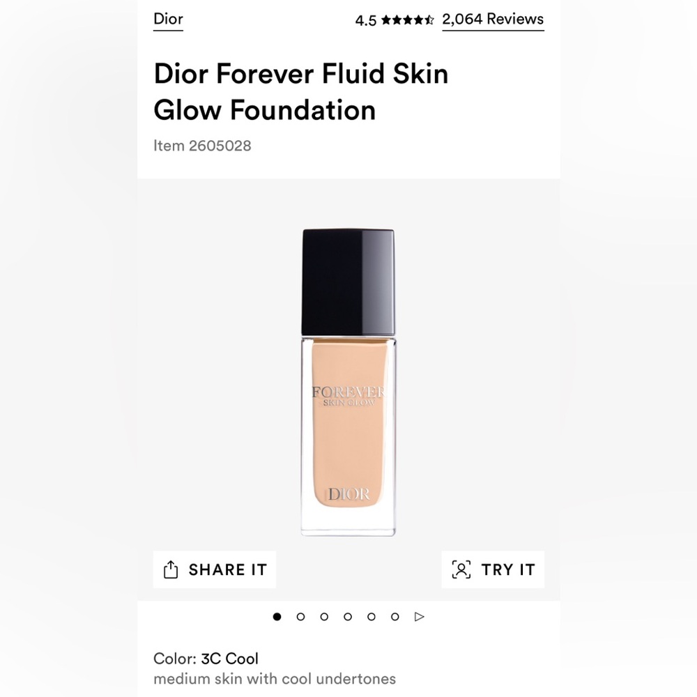 Dior foundation different shades available